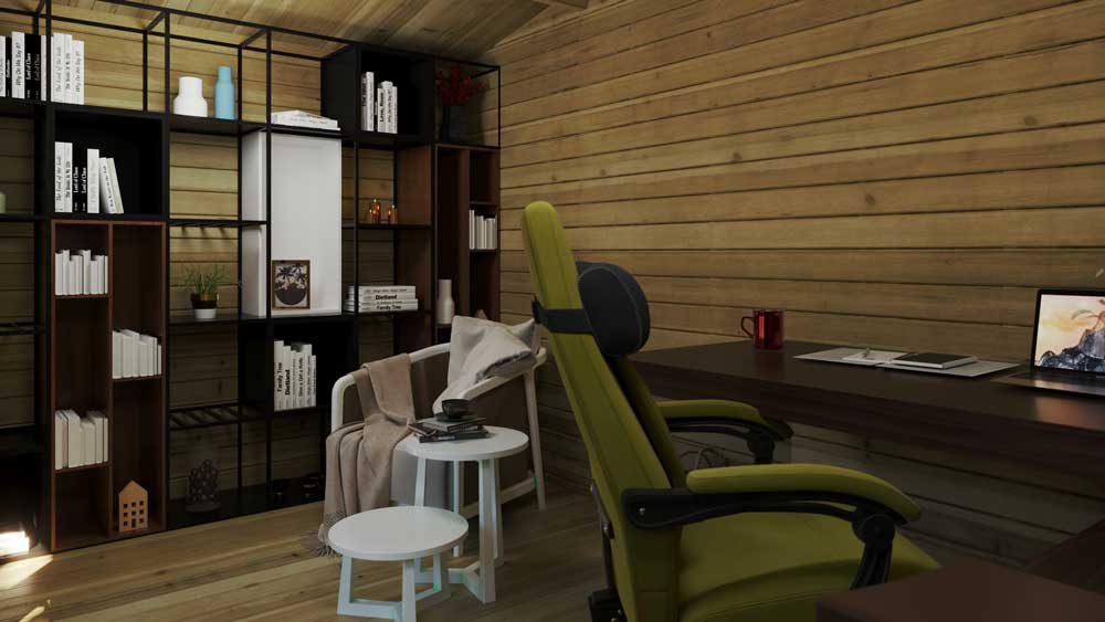 Loghouse - GREYSTONES LOG CABIN 4m X 3m-interior