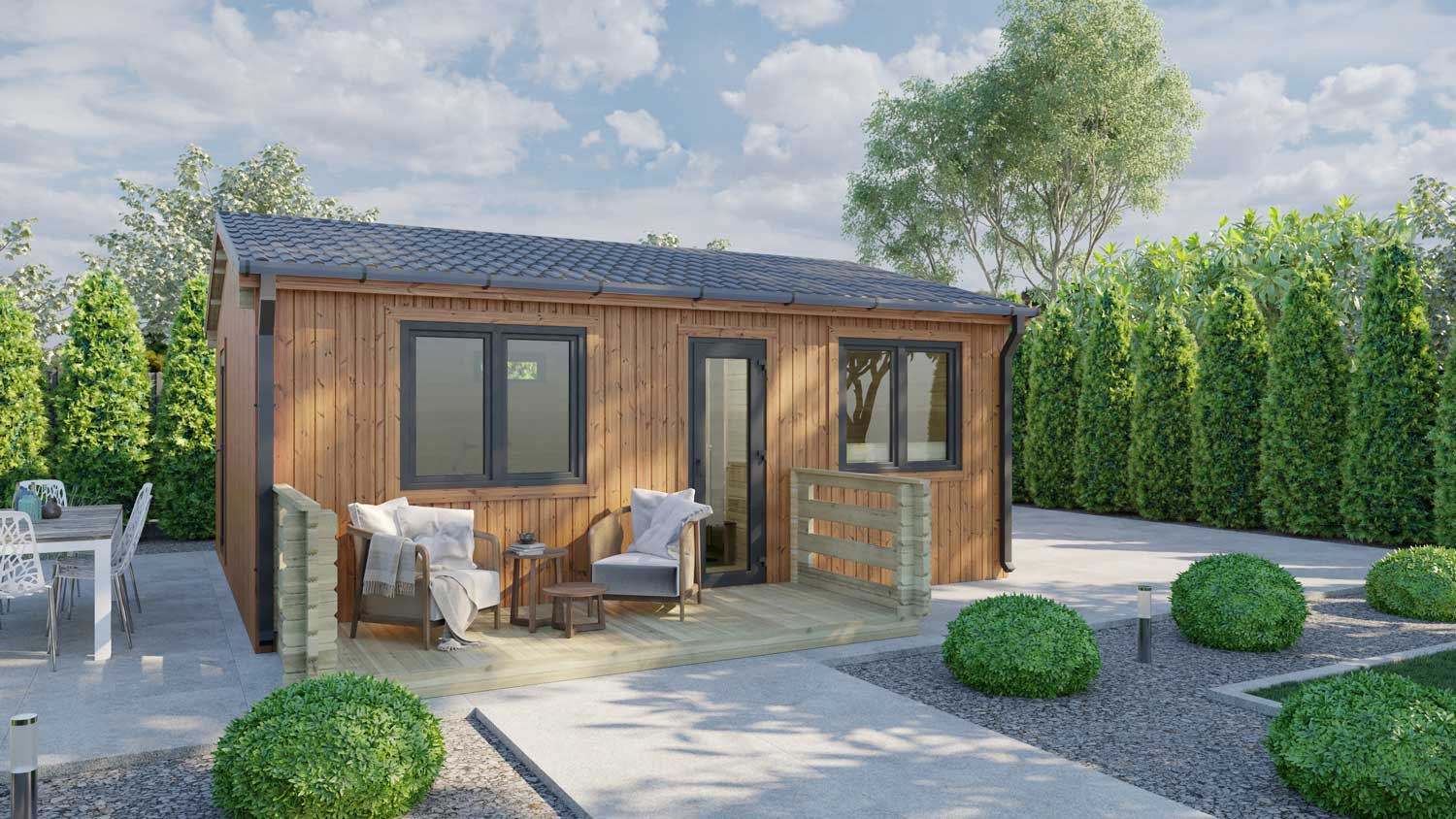 BUDGET ONE BED B LOG CABIN 6m x 5.2m - Imagen 2