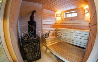 Glulam Log Cabin House Sauna Inside