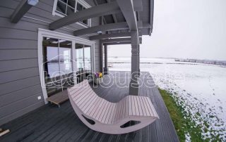 Glulam Log Cabin House Outside Porch