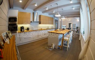Glulam Log Cabin House Kitchen