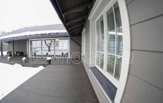 Glulam Log Cabin House Side View