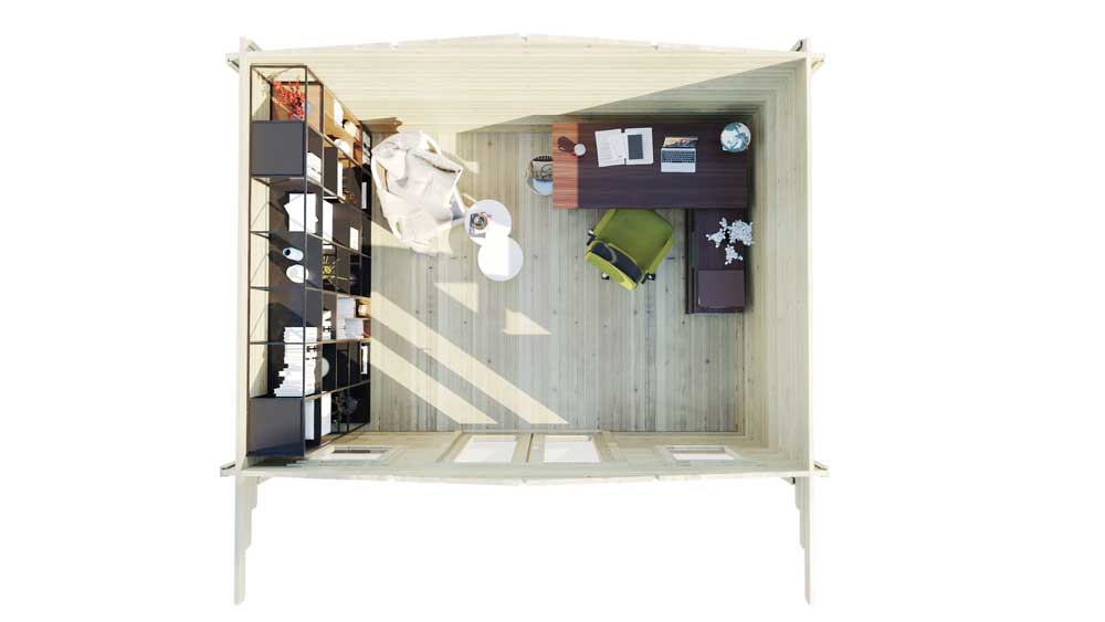 Loghouse - GREYSTONES LOG CABIN 4m X 4m-Top