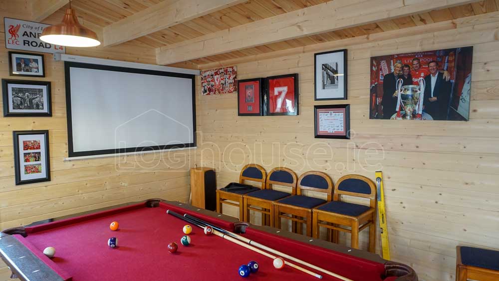 Log Cabin with Man Cave Big Screen TV Log Cabin with Man Cave Big Screen TV