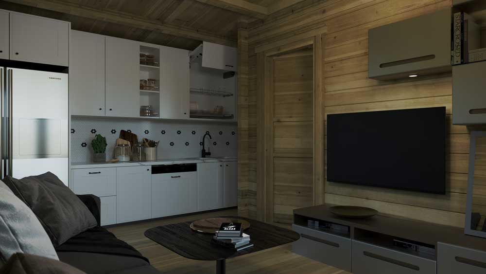 Loghouse log cabin One-bed-D
