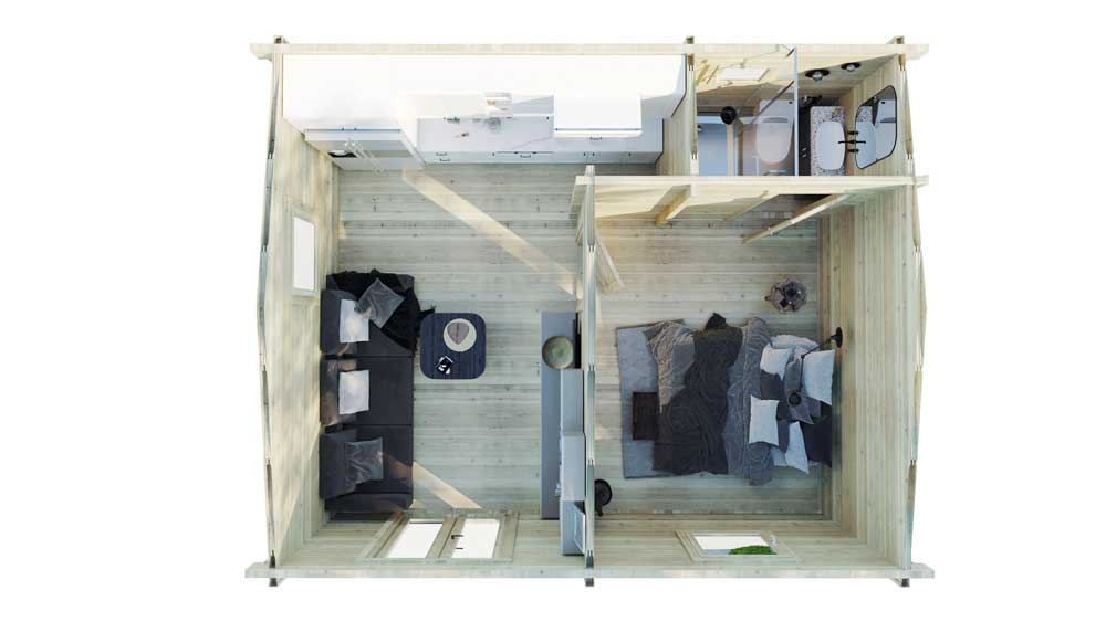 Loghouse log cabin One-bed-D - TOP